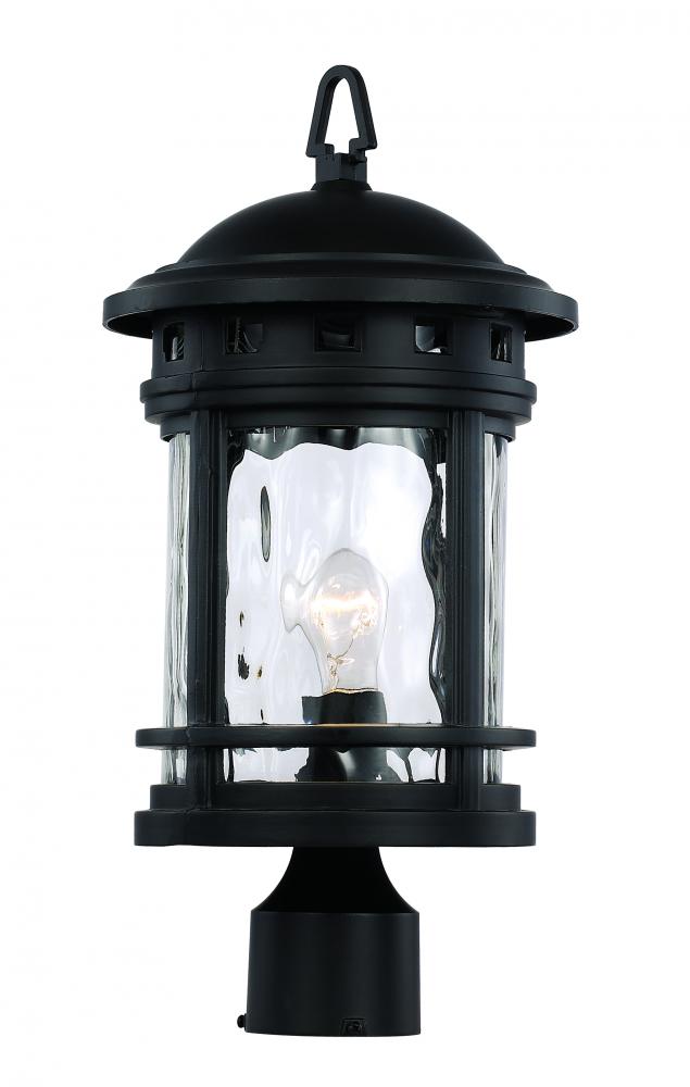 1LT POST LANTERN-MD-WATER-BK